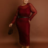 Twilight Muse Lace Maxi Dress in Merlot Curves Image - 1