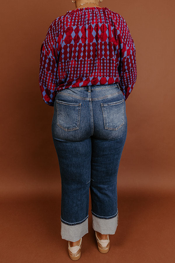 RISEN Kristy High Waist Straight Leg Jean Curves