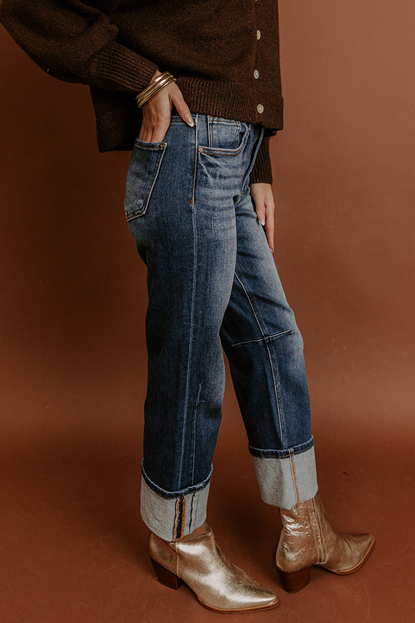 RISEN Kristy High Waist Straight Leg Jean in Dark Wash Image - 4