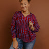 Soho Stroll Shift Top in Wine Curves Image - 1