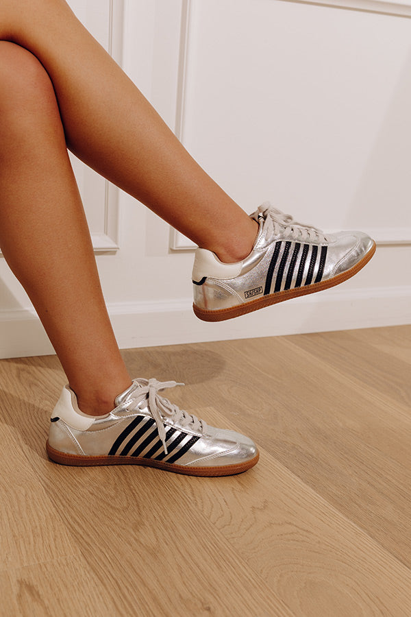 Stevie Faux Leather Metallic Sneaker in Silver