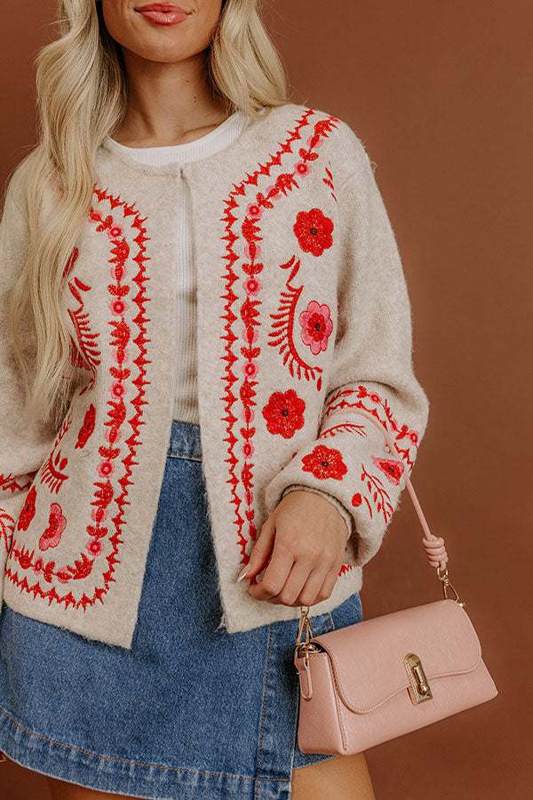Flora Edge Embroidered Cardigan Image - 2