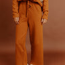 Cozy Cues High Waist Wide Leg Fleece Pants in Pumpkin Image - 1