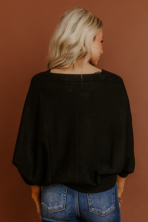 Bistro Vibes Knit Dolman Top in Black Image - 5