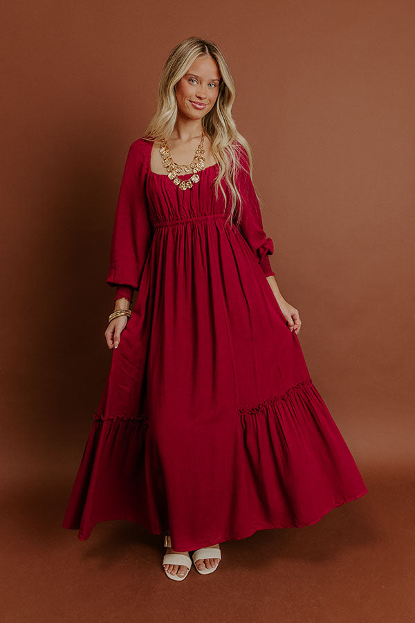 Feeling Graceful Midi Dress in Wine Image - 1