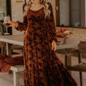 Champagne Toast Floral Velvet Maxi Dress in Chocolate Image - 1