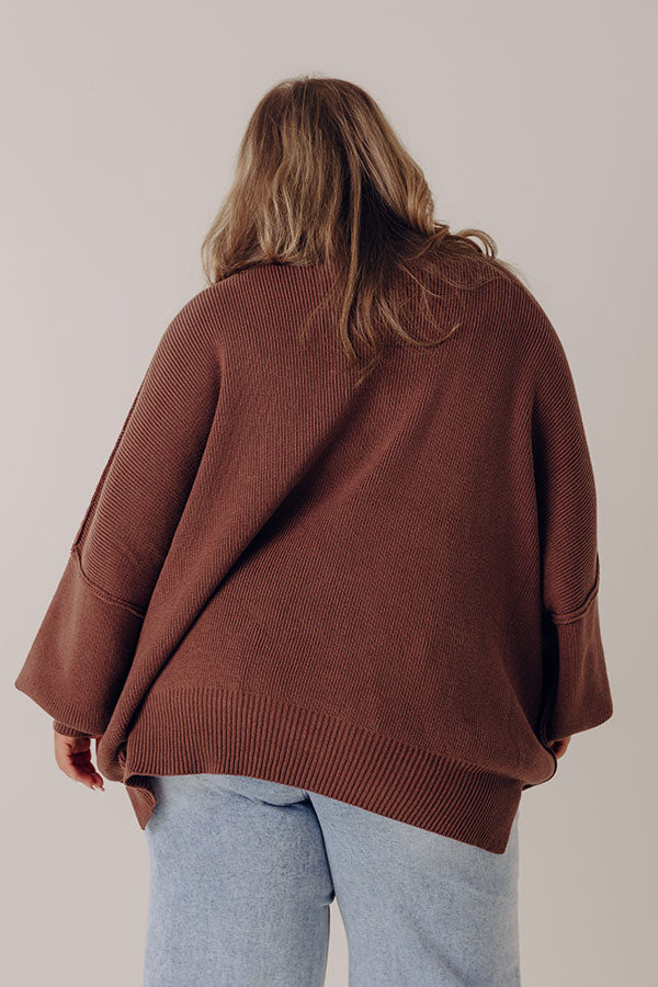Full Of Warmth Tunic Sweater In Chocolate Curves Image - 5