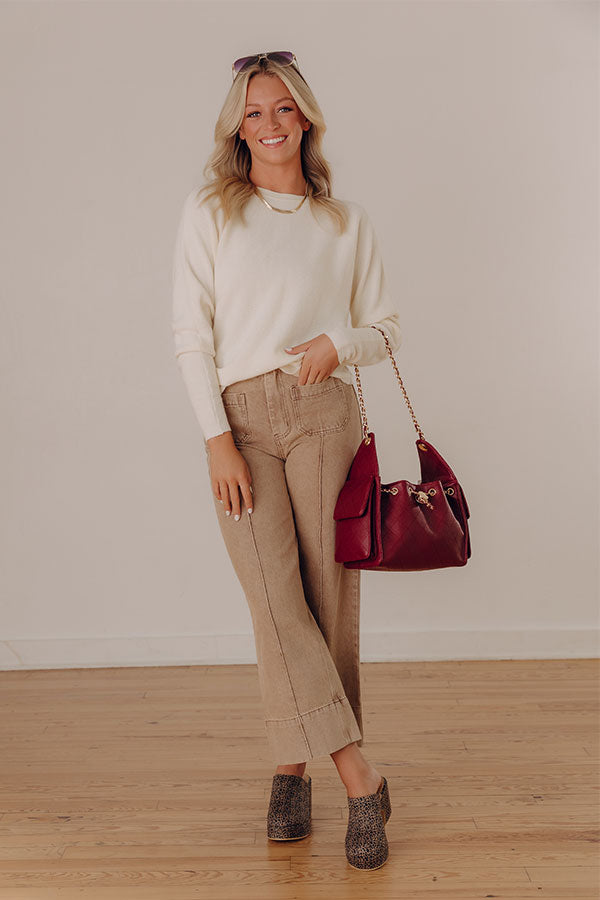 Cozy Vibes Waffle Knit Top in French Vanilla Image - 2