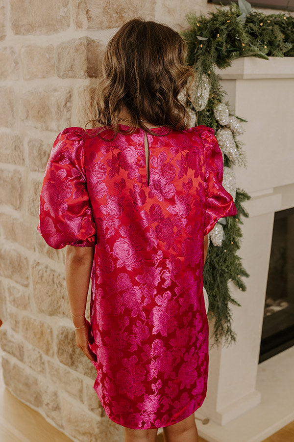 Kiss Of Chic Floral Jacquard Mini Dress Image - 4