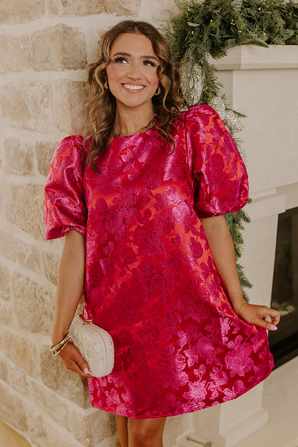Kiss Of Chic Floral Jacquard Mini Dress Image - 2