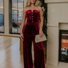 Champagne Toast Velvet Wide Leg Jumpsuit Image - 1