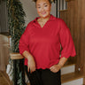 Classic Ambition Scalloped Top in Red Curves Image - 1