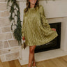 Toast To Fabulous Satin Pleated Mini Dress in Chartreuse Image - 1