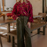 The Karissa High Waist Faux Suede Pants in Olive Image - 1