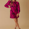 Timeless Treasures Floral Jacquard Mini Dress in Fuchsia Image - 1