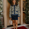 Central Park Leaves Jacquard Denim Jacket in Olive Image - 1