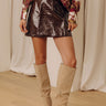 The Jessica Faux Leather Mini Skirt in Dark Chocolate Image - 1