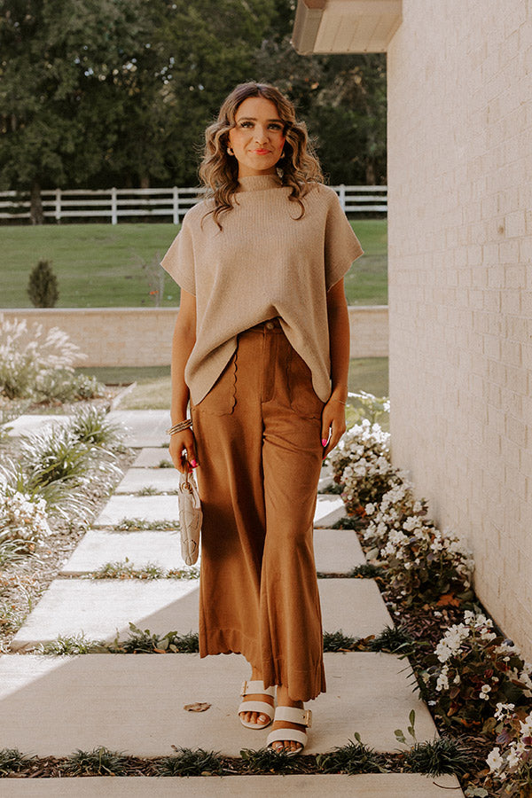 Fall Agenda Knit Sweater Top in Iced Latte