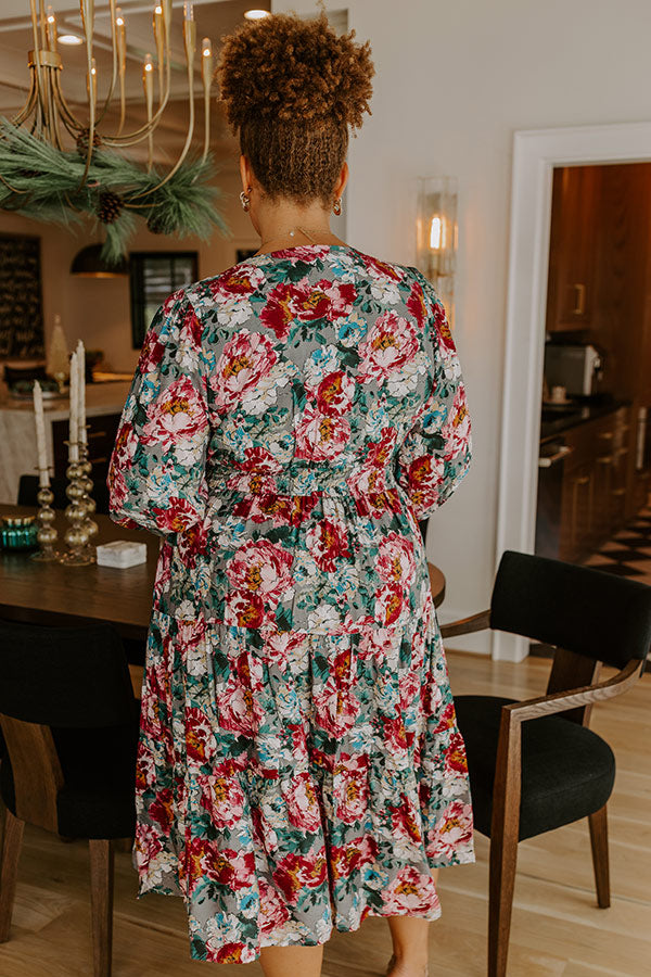 Sweet Meadow Floral Midi Dress Curves Image - 4