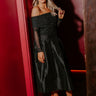The Belle High Waist Midi Skirt in Black Image - 1