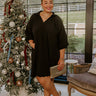 Dinner in Soho Scalloped Mini Dress in Black Curves Image - 1