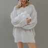 Cozy Feels Pointelle Knit Sweater Mini Dress in Grey Image - 1