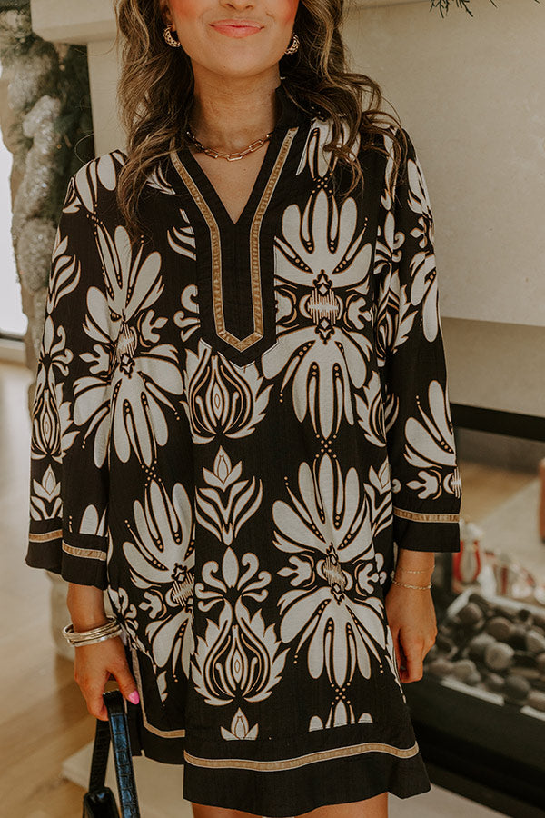 Twilight Grove Floral Mini Dress in Black Image - 4