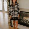 Twilight Grove Floral Mini Dress in Black Image - 1