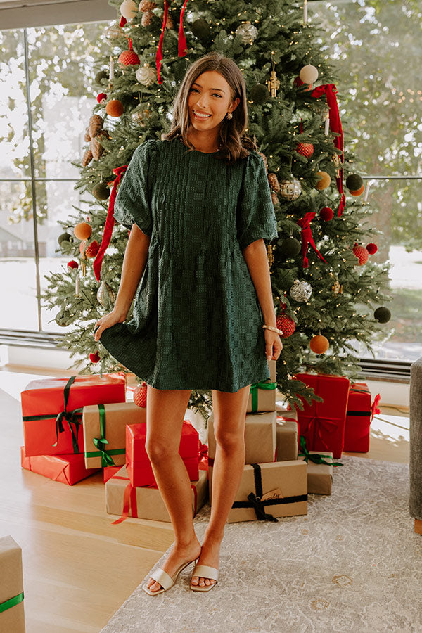 Chic Celebration Embroidered Mini Dress in Forest Image - 3