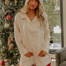 Calm Energy Satin Pajama Top in Champagne Image - 1