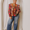Garden Party Ready Floral Shift Top in Black Curves Image - 1