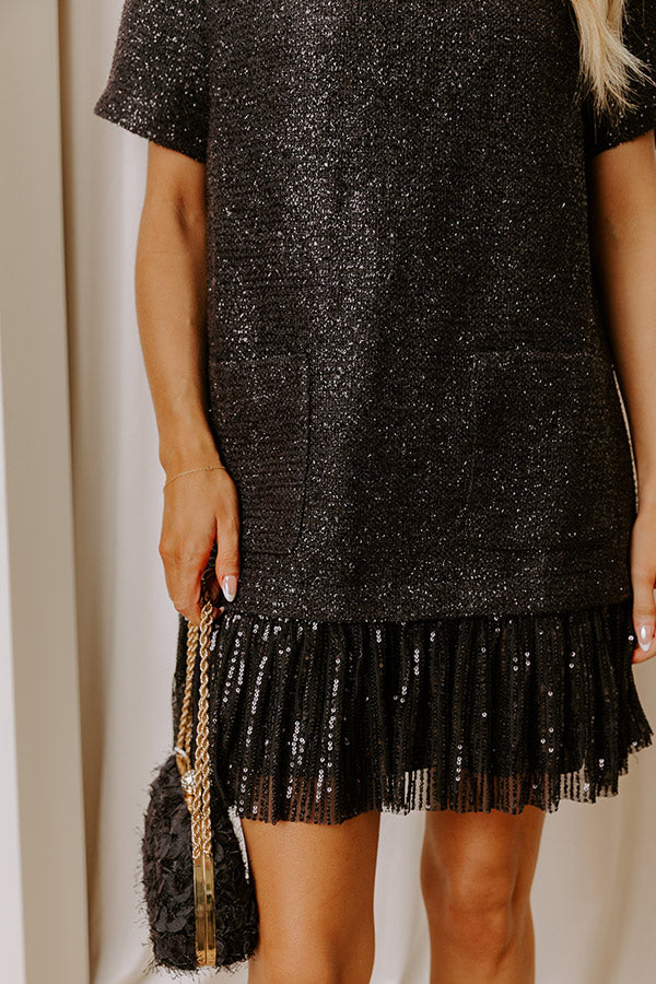 Starlit Soiree Tweed Mini Dress Image - 3