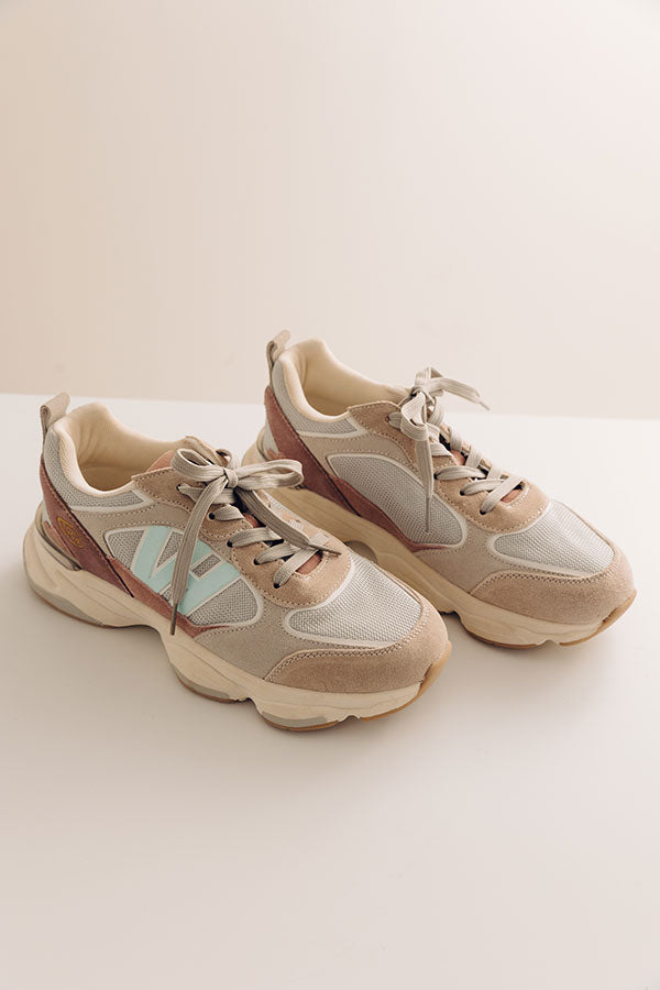 The Dash Faux Suede Sneaker in Blush Image - 3