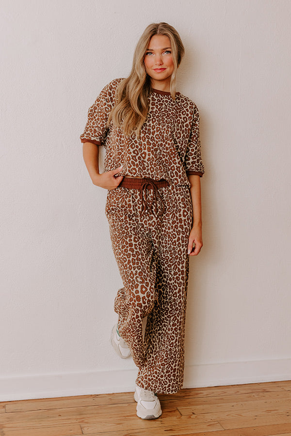 Wild Whisper High Waist Jacquard Wide Leg Pants