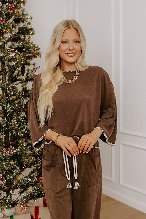 Simple Comforts Shift Top in Chocolate Image - 1