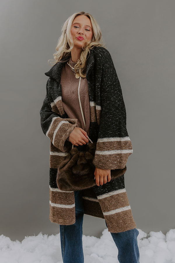 Uptown Ease Stripe Knit Cardigan