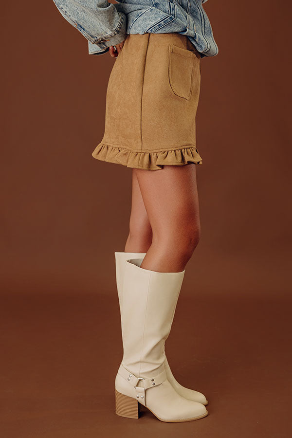 The Cecilia High Waist Faux Suede Mini Skirt Image - 2
