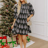 Floral Sonata Pleated Mini Dress in Black Image - 1