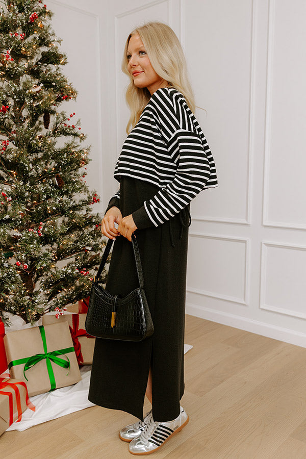 Modern Lines Knit Midi Dress Image - 5