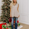 Casual Look Knit Vest Top in Iced Mocha Image - 1
