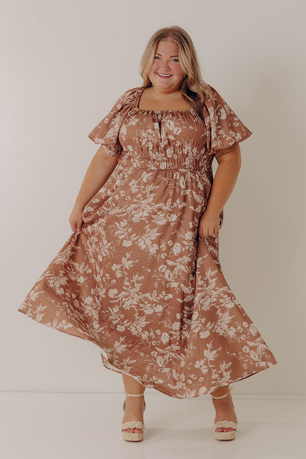 Wildflower Kiss Floral Midi Dress Curves