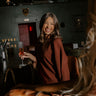 Coffee Shop Cuddles Knit Sweater Top in Chocolate Image - 1