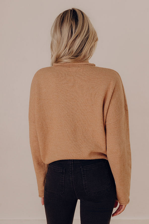 Coffee Shop Cutie Knit Cardigan in Camel Image - 4