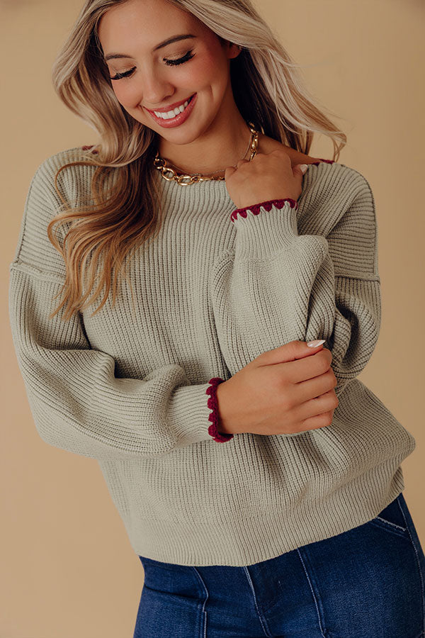 Sunday Ease Knit Sweater Top in Mint Image - 1
