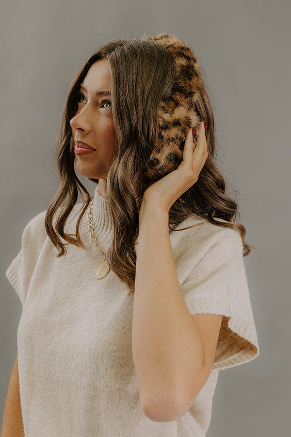 Leopard Luxe Faux Fur Earmuffs Image - 1