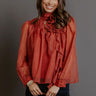 Paris Charm Organza Top in Rust Image - 1