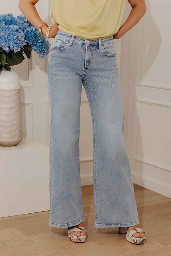 RISEN Melody Low Rise Wide Leg Shimmer Jean Image - 1