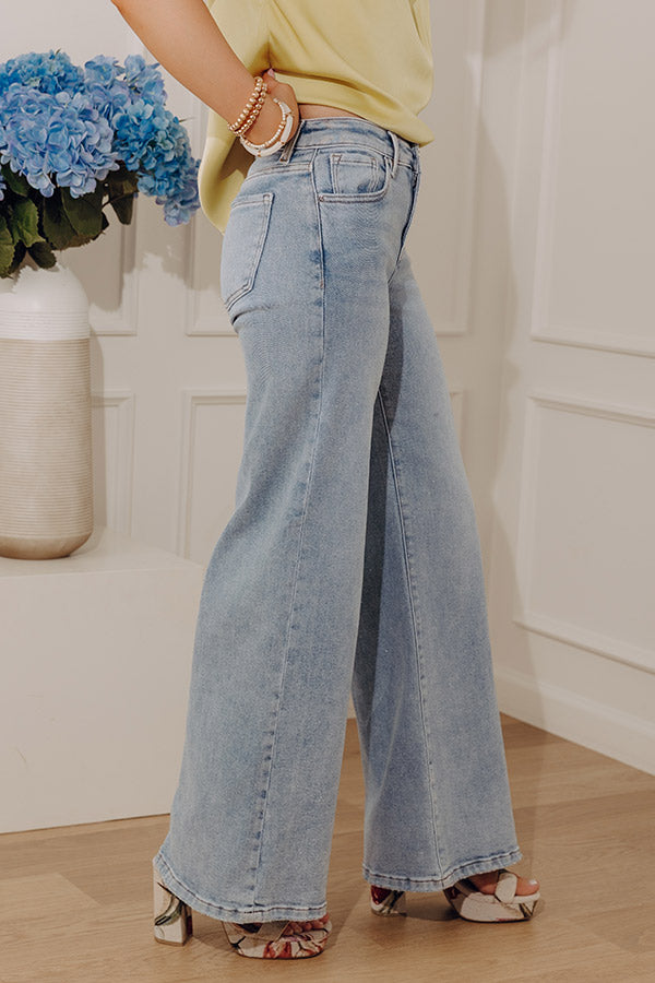 RISEN Melody Low Rise Wide Leg Shimmer Jean Image - 4