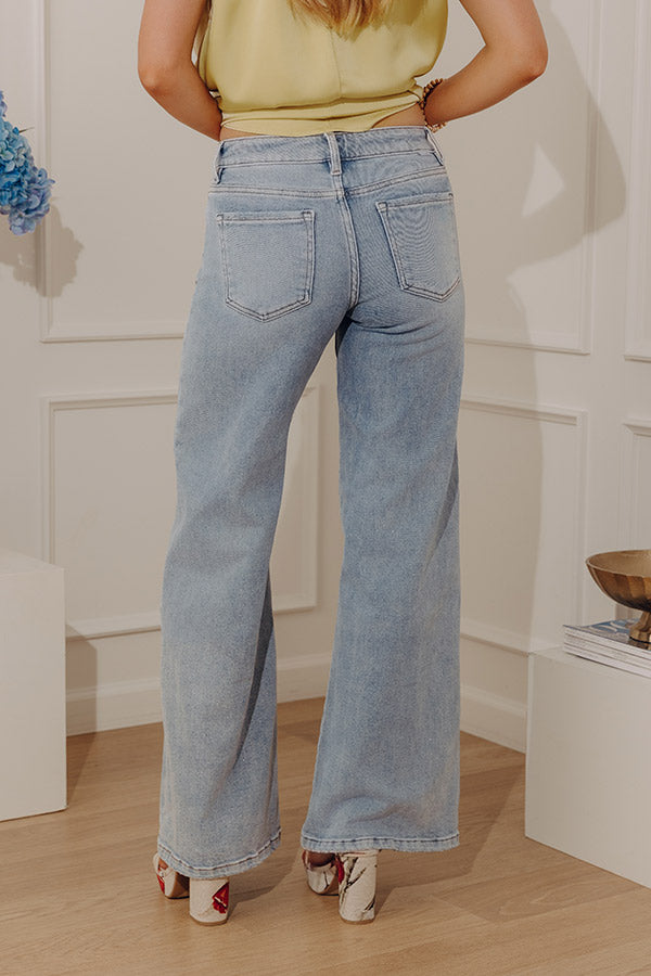 RISEN Melody Low Rise Wide Leg Shimmer Jean Image - 3