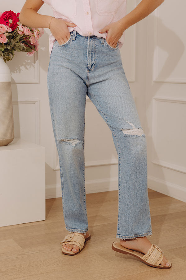 JUST USA June High Waist Distressed Dad Jean